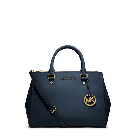 Michael Kors Sutton Navy Saffiano Leather Satchel Tote 